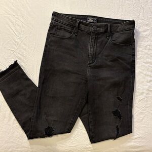 Abercrombie & Fitch Simone High Rise Ankle Jeans - Black Denim